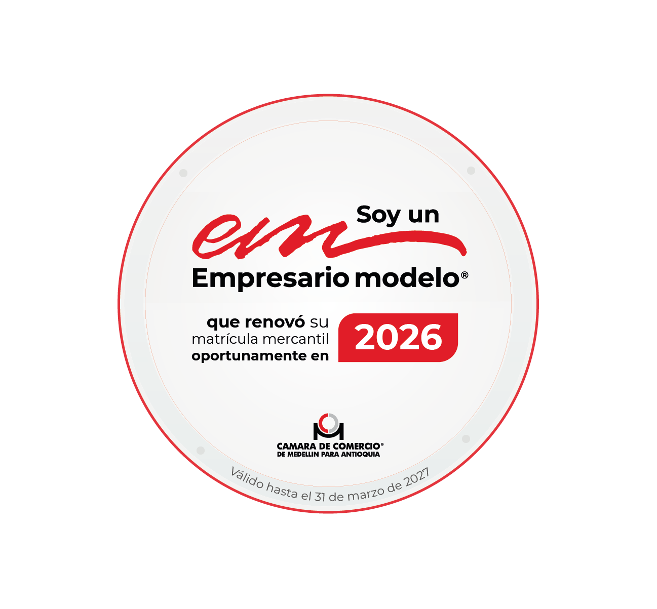 Sello Renovación Cámara de Comercio